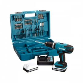 HP457DWE10 Trapano avvitatore a percussione 18 V MAKITA con accessori 74 Pz